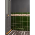 Edwardian Green Egg & Dart Moulding Ceramic Wall Tiles 152x65mm