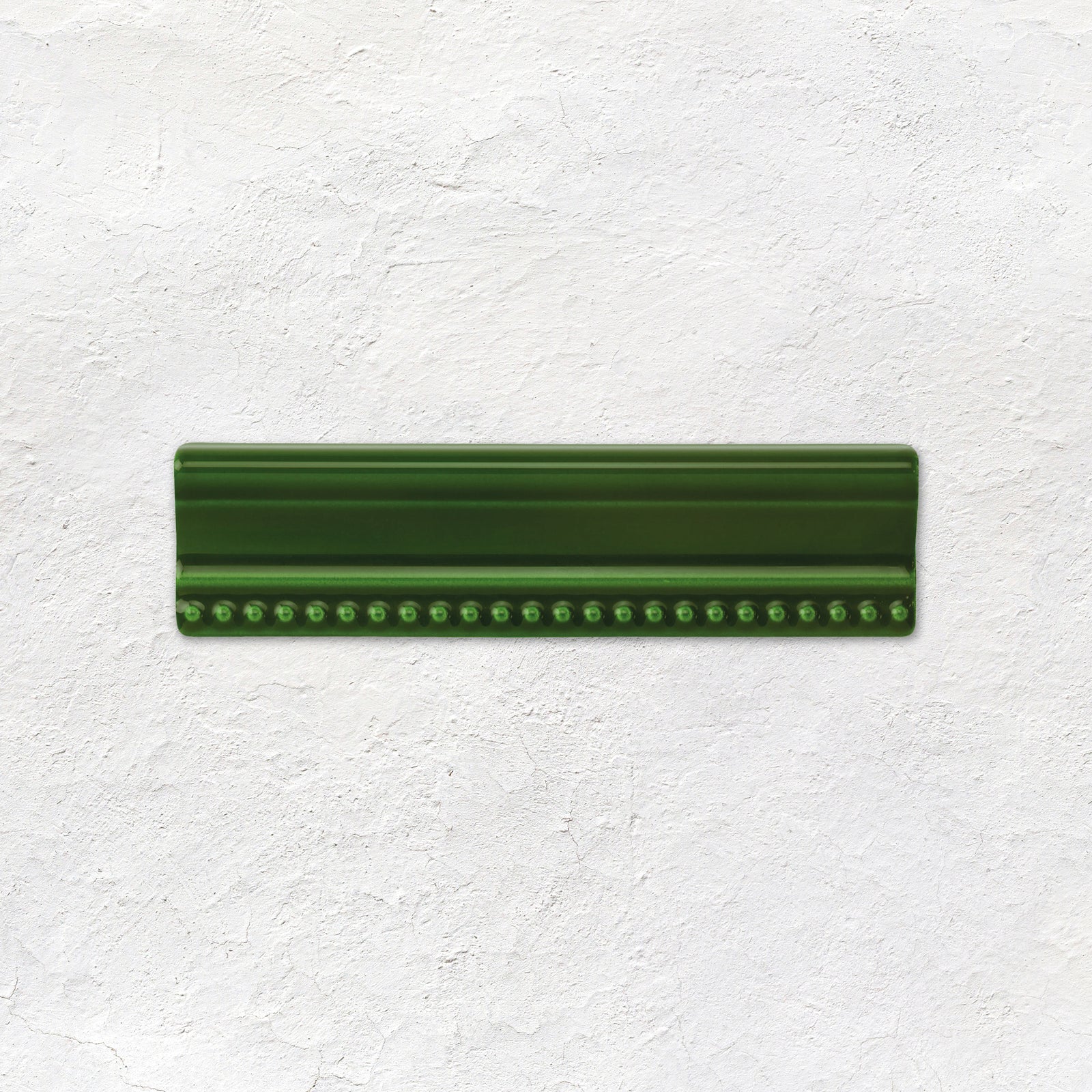 Edwardian Green Hogarth Moulding Ceramic Wall Tile 152x38mm