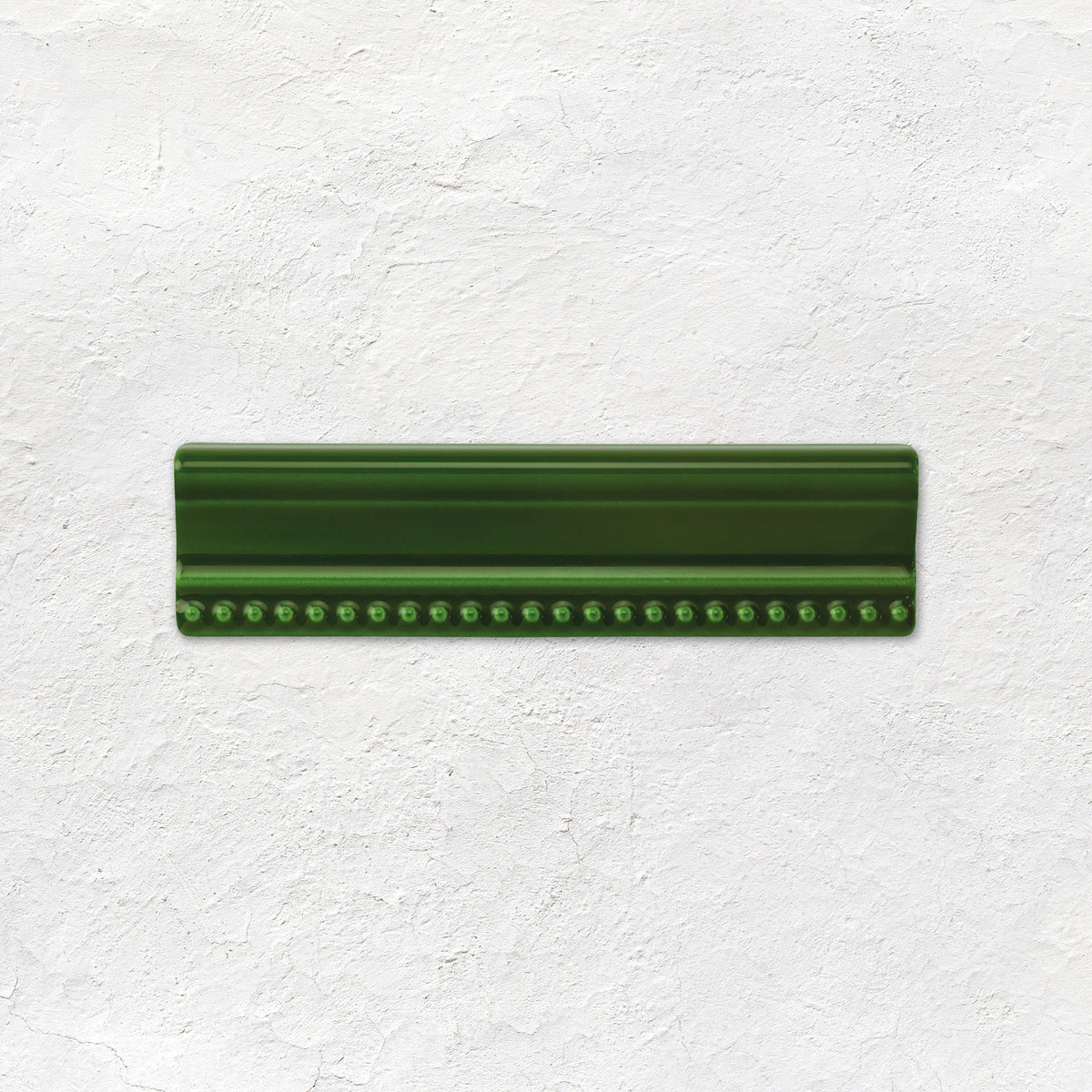 Edwardian Green Hogarth Moulding Ceramic Wall Tile 152x38mm - Gloss