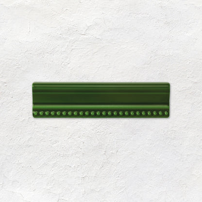 Edwardian Green Hogarth Moulding Ceramic Wall Tile 152x38mm