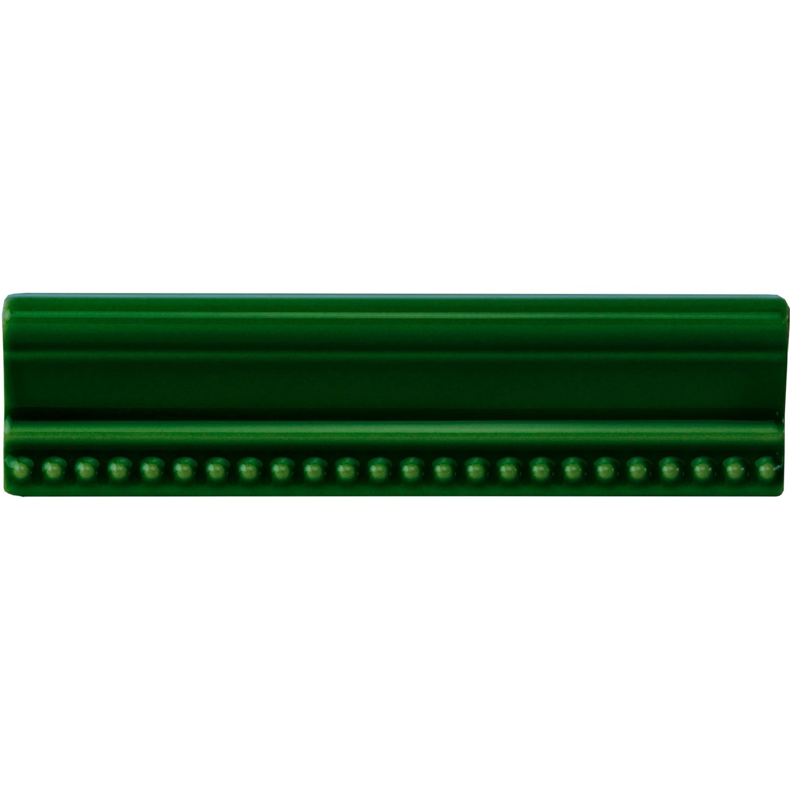 Edwardian Green Hogarth Moulding Ceramic Wall Tile 152x38mm