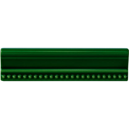Edwardian Green Hogarth Moulding Ceramic Wall Tile 152x38mm