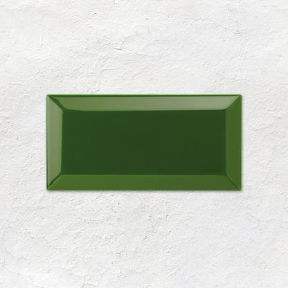 Edwardian Green Metro Bevelled Tile 150x75mm
