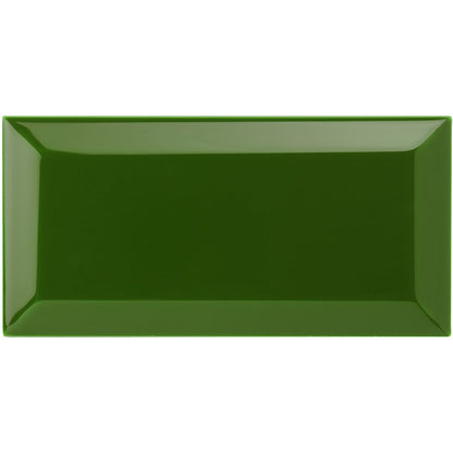 Edwardian Green Metro Bevelled Tile 150x75mm