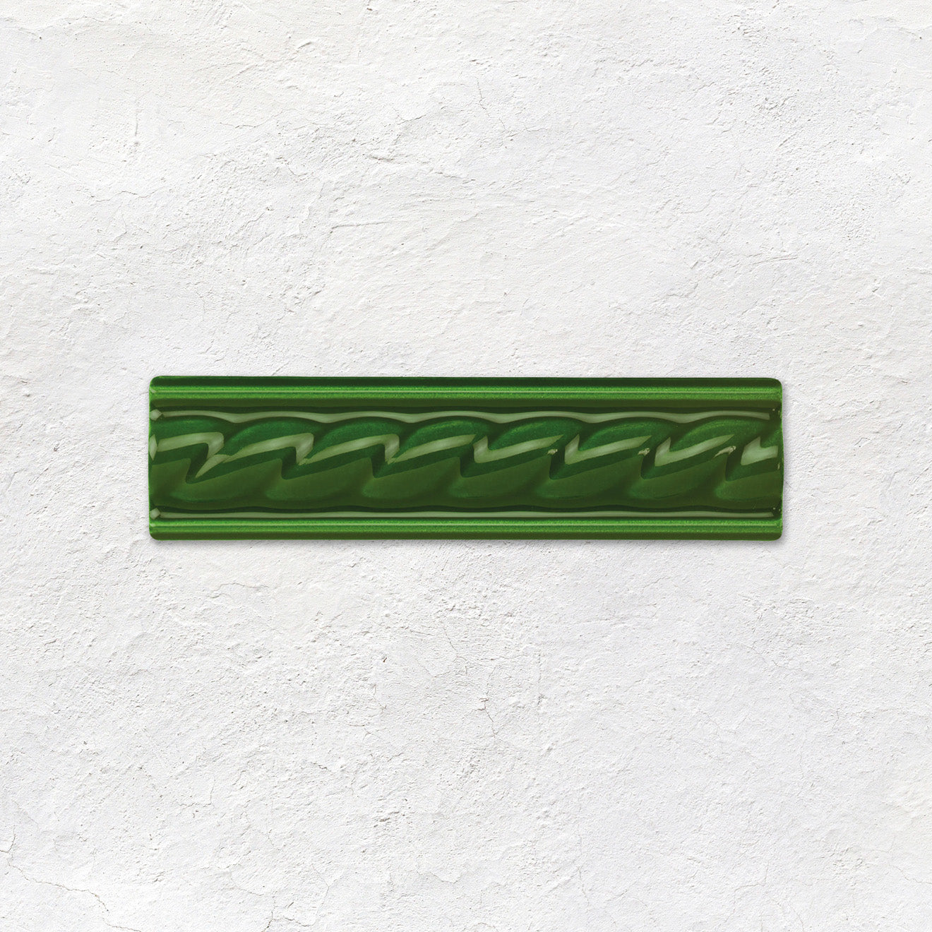 Edwardian Green Rope Moulding Ceramic Wall Tile 152x40mm