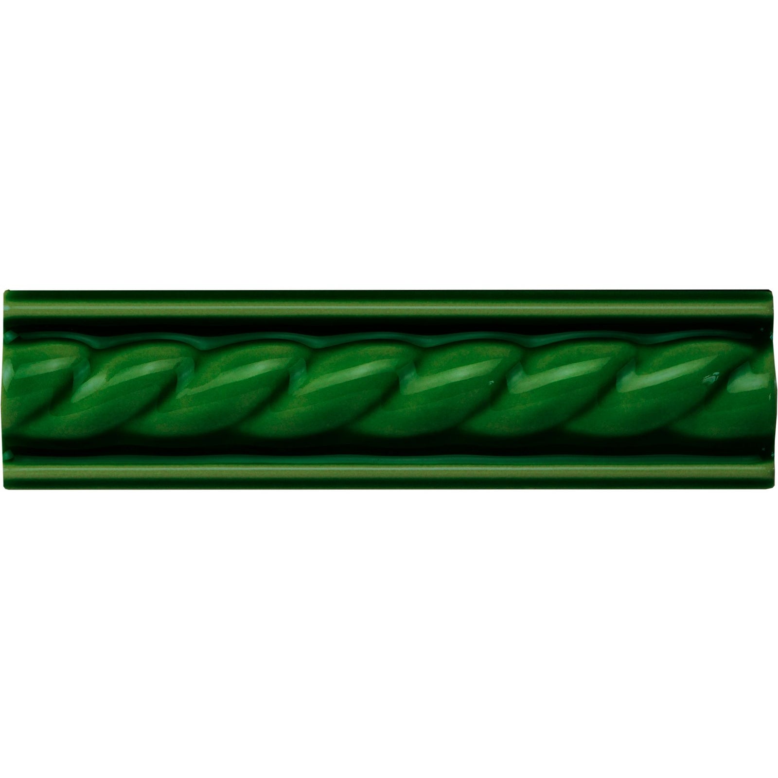 Edwardian Green Rope Moulding Ceramic Wall Tile 152x40mm