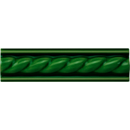 Edwardian Green Rope Moulding Ceramic Wall Tile 152x40mm