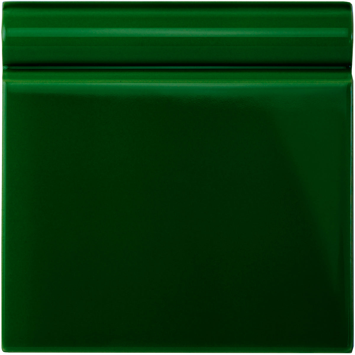 Edwardian Green Skirting Tile 152x152mm - Ceramic - Gloss