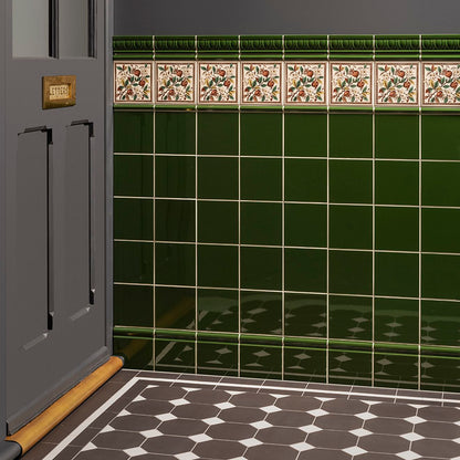 Edwardian Green Skirting Tile 152x152mm