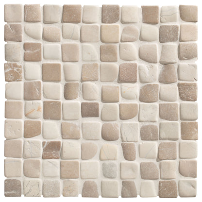 Enso Cobble Mosaic Sand & Chalk Chess Limestone Tiles
