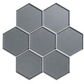 Erebos Metallic Hexagon Glass Mosaic Wall Tile