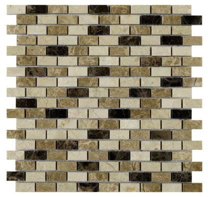 Expresso Polished Marble Mosaic 15x32mm - Hyperion Tiles