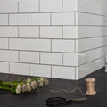 External Half Tile Wrapping Piece County White 90x76mm