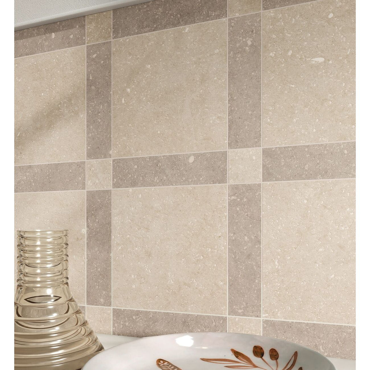 Frame Moor Taupe porcelain tile room setting