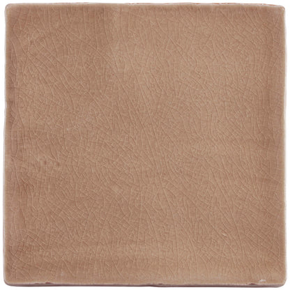 Field tile birch ceramic tile in tan color with a subtle crackled glaze finish ideal for flooring and walls