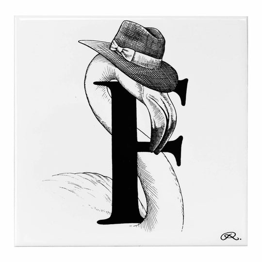 Rory Dobner F – Francis Flamingo Alphabet Tile - Ceramic