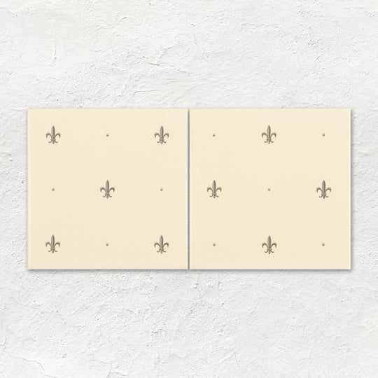 Fleur De Lis Platinum on County White (2 Tile Set)