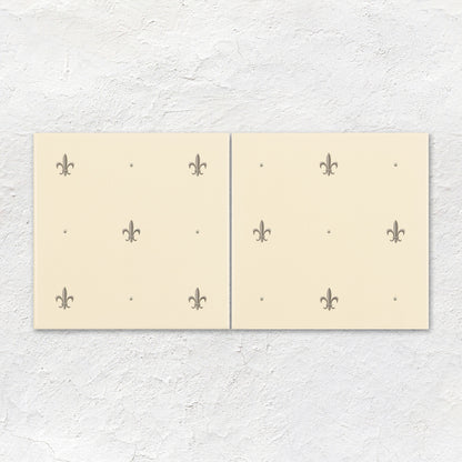 Fleur De Lis Platinum on County White (2 Tile Set)