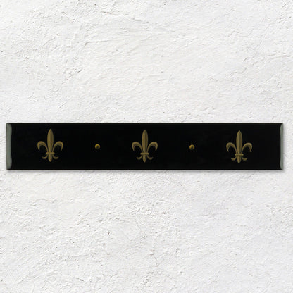 Fleur de Lis Border Gold on Jet Black – pattern detail (2)