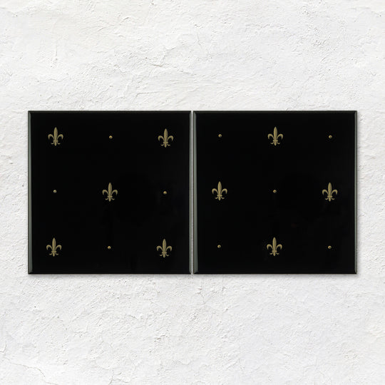 Fleur de Lis Gold on Jet Black (2 Tile Set)