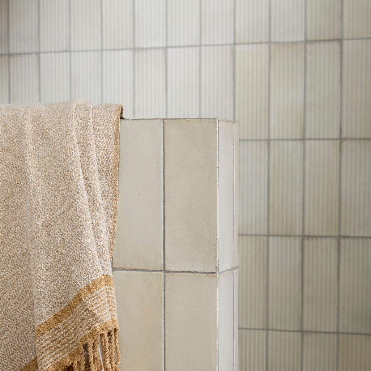 Fontenay Porcelain Pleated Wall Tiles pleated beige wall tiles