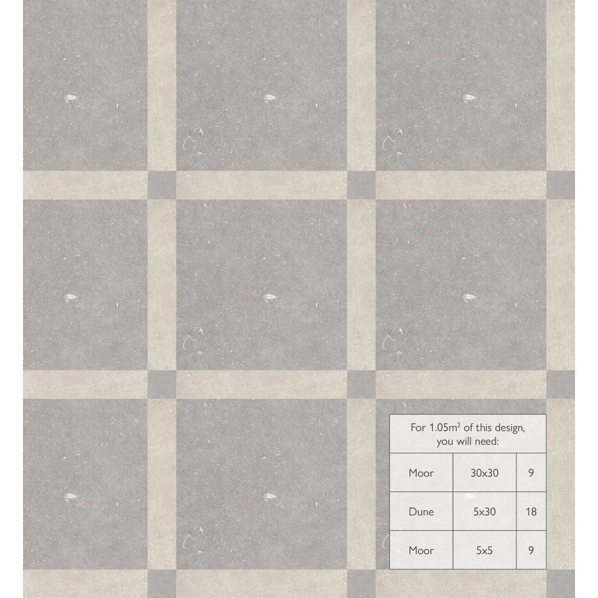 Frame Moor Taupe porcelain tiles combination layout