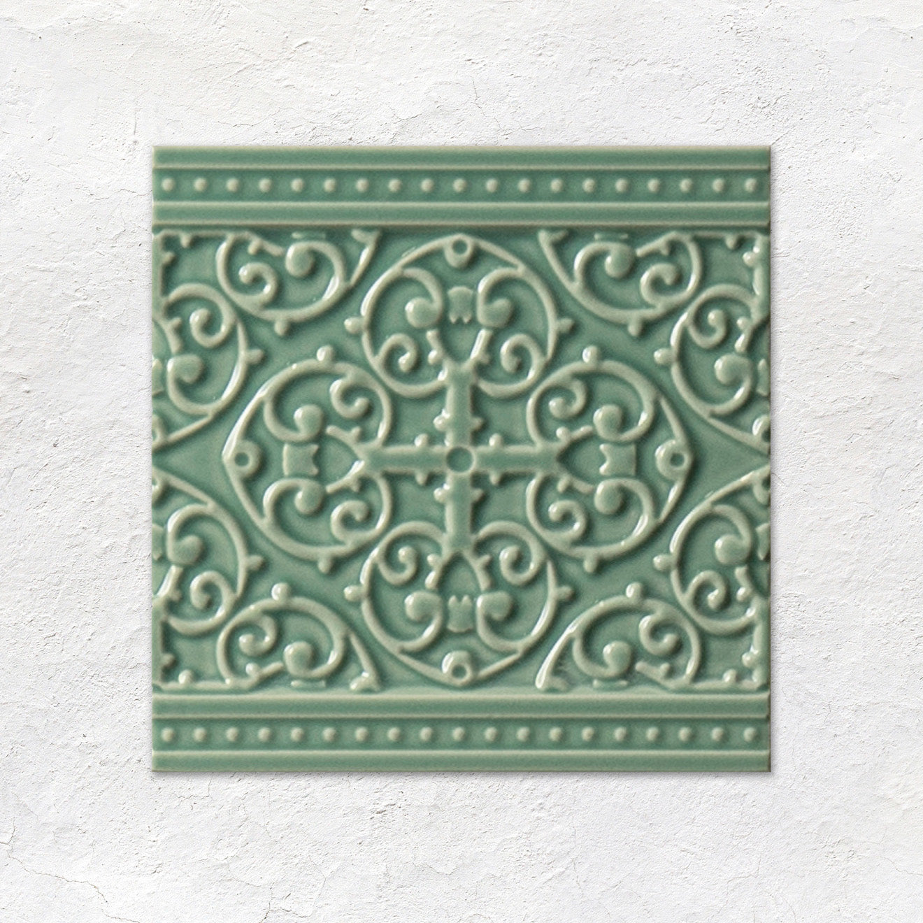 Grosvenor on Jade Breeze Ceramic Wall Tile 152x152mm