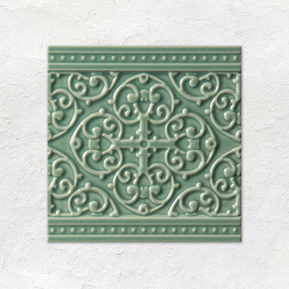 Grosvenor on Jade Breeze Ceramic Wall Tile 152x152mm