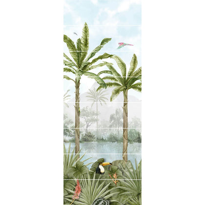 Tropical Oasis Decorative 8-Tile Set Panel A