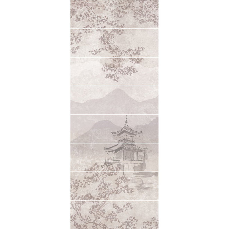 Eastern Mist Decorative 8-Tile Set Panel B