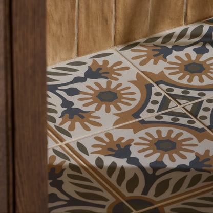 Indirah Porcelain Cotto 20 x 20cm on a bathroom floor