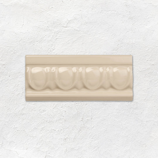Ivory Egg & Dart Moulding Ceramic Wall Tile 152x65mm