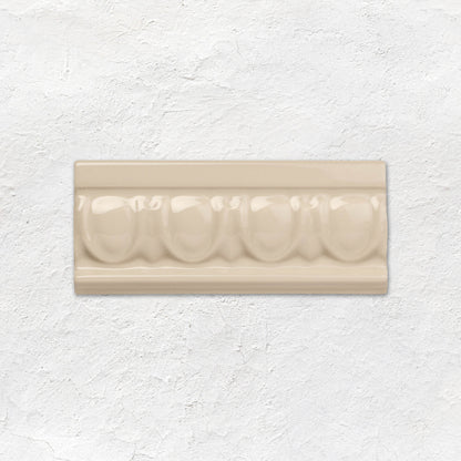Ivory Egg & Dart Moulding Ceramic Wall Tile 152x65mm