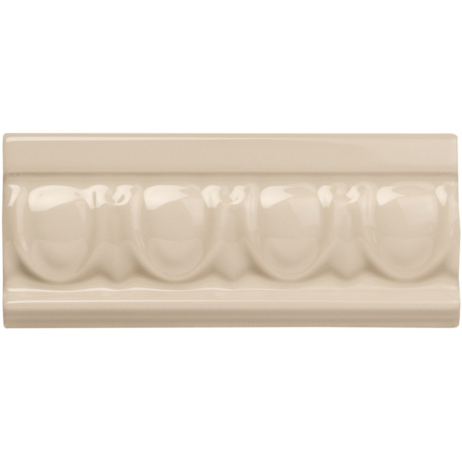 Ivory Egg & Dart Moulding Ceramic Wall Tile 152x65mm
