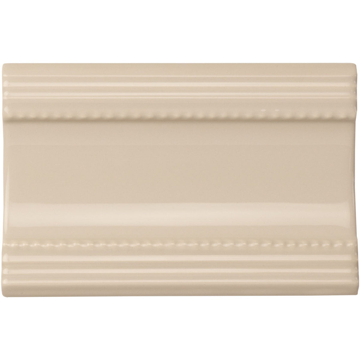 Ivory Plain Cornice Ceramic Wall Tile 152x75mm - Gloss - Cream & Beige
