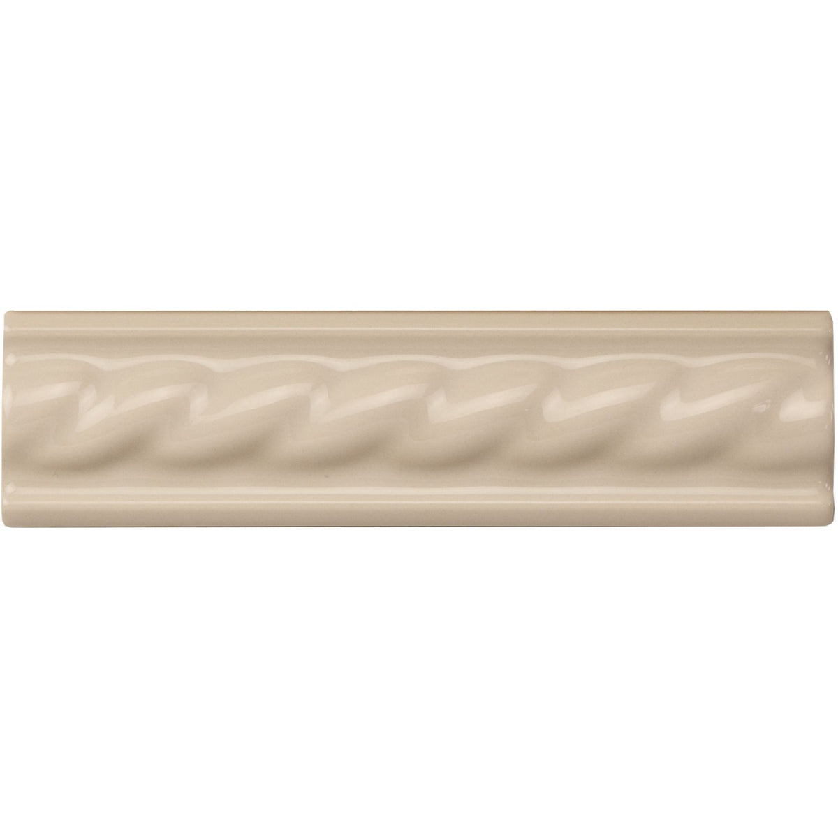 Ivory Rope Moulding Ceramic Wall Tile 152x40mm - Gloss - Cream & Beige