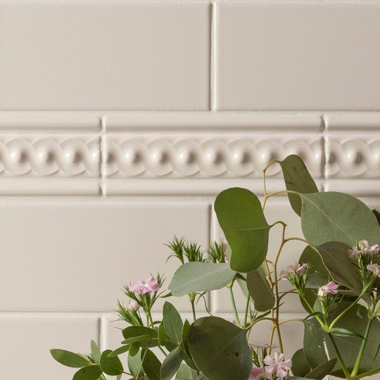 Ivory Scroll Moulding Ceramic Wall Tile 152x29mm - alternate view