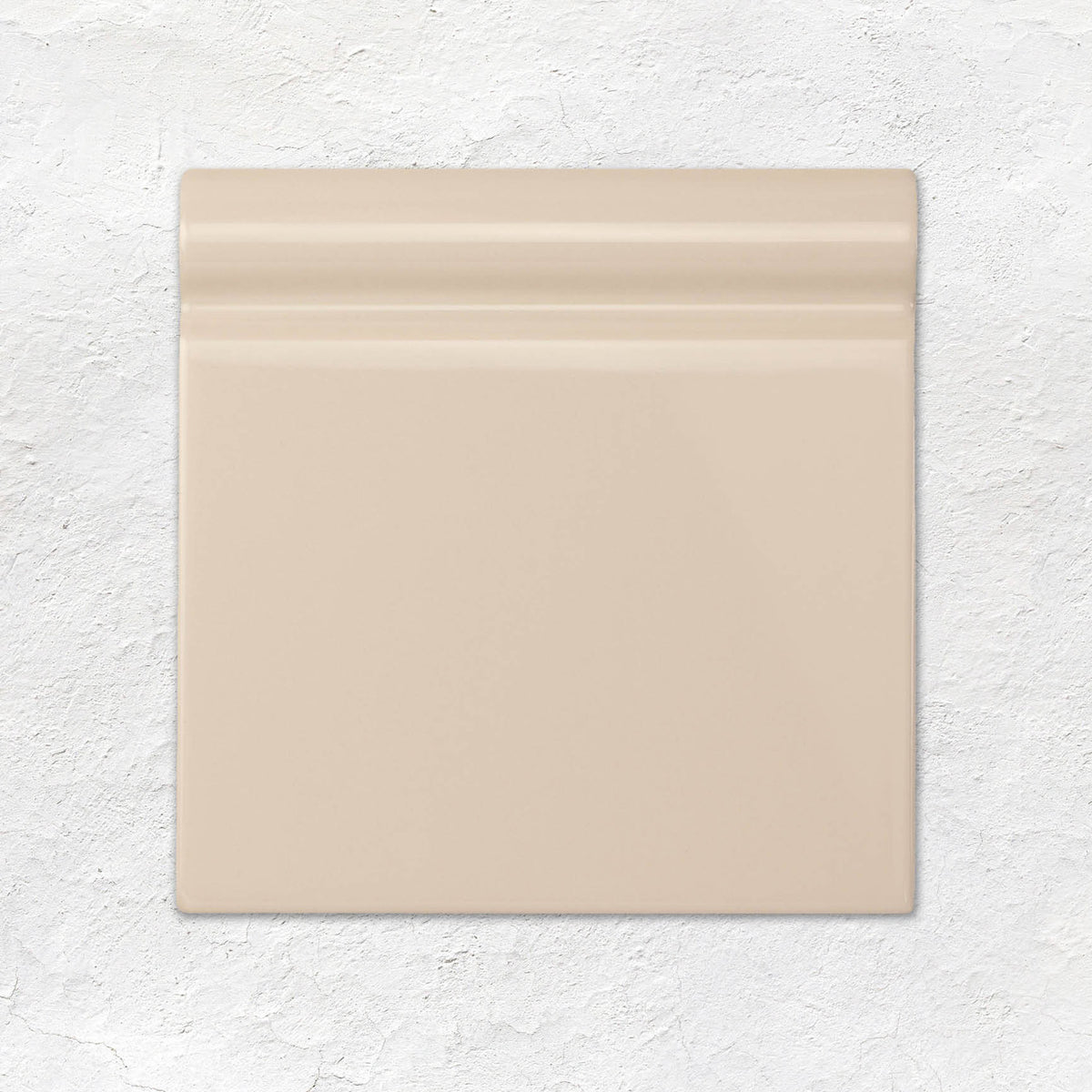 Ivory Skirting Tile 152x152mm - Ceramic - Gloss - Cream & Beige