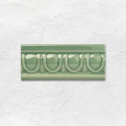 Jade Breeze Egg & Dart Moulding Ceramic Wall Tile 152x65mm