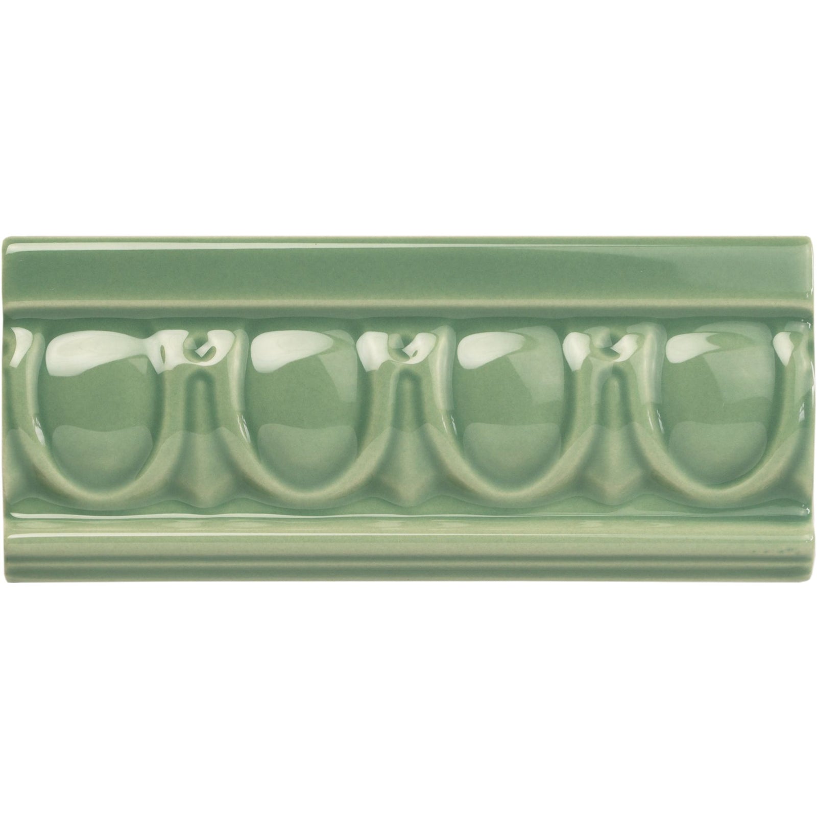 Jade Breeze Egg & Dart Moulding Ceramic Wall Tile 152x65mm
