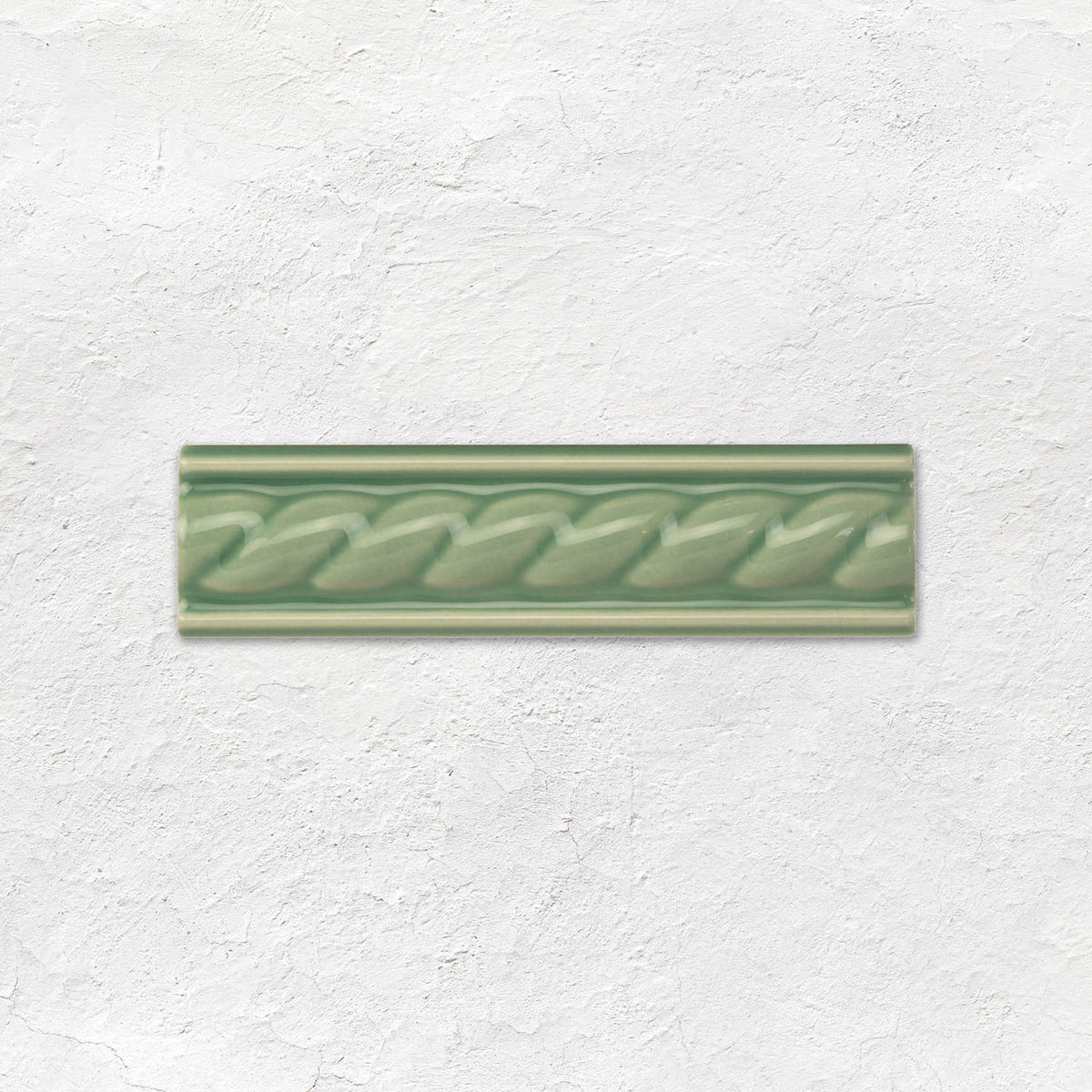 Jade Breeze Rope Moulding Ceramic Wall Tile 152x40mm - Gloss - Green
