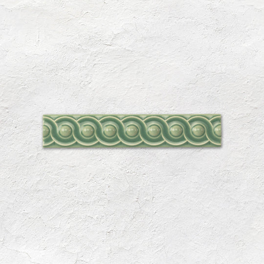 Jade Breeze Scroll Moulding Ceramic Wall Tile 152x29mm