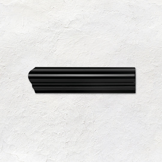 Jet Black Albert Left Corner Ceramic Wall Tile