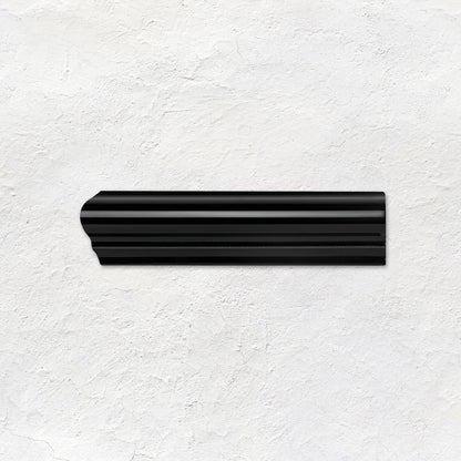 Jet Black Albert Left Corner Ceramic Wall Tile
