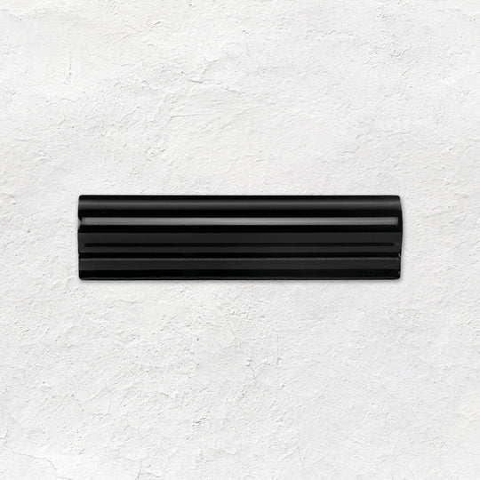 Jet Black Albert Moulding Ceramic Wall Tile 152x40mm