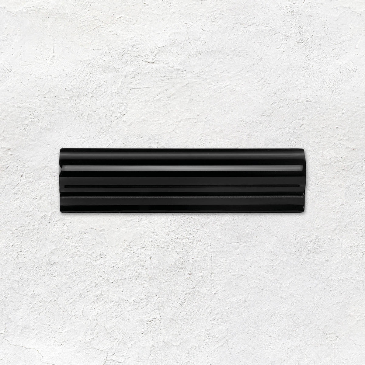Jet Black Albert Moulding Ceramic Wall Tile 152x40mm - Gloss