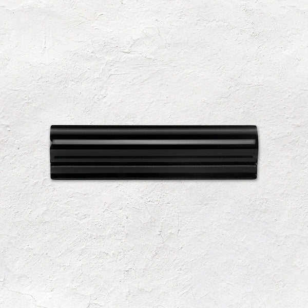 Jet Black Albert Moulding Ceramic Wall Tile 152x40mm