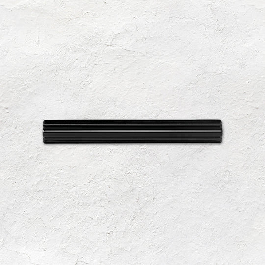 Jet Black Astragal Moulding Ceramic Wall Tile 152x21mm