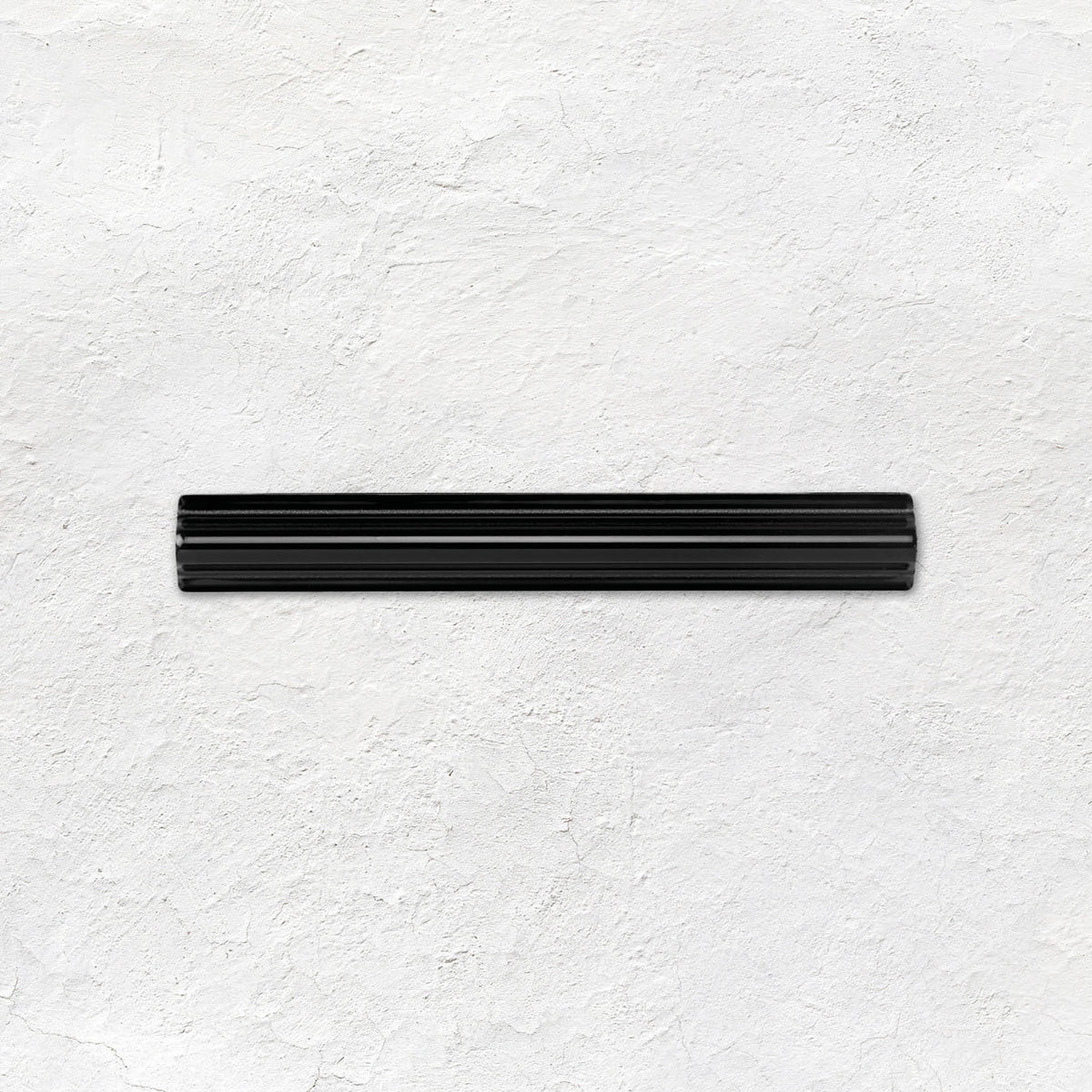 Jet Black Astragal Moulding Ceramic Wall Tile 152x21mm - Gloss