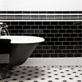 Jet Black Dentil Moulding Ceramic Wall Tile 152x50mm